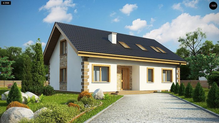 Проект дома U343 - 1 С мансардным этажом дома в Киеве