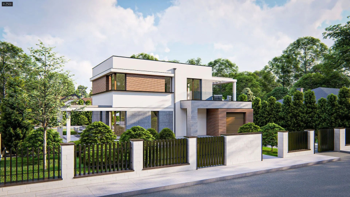 Проект дома Ux63 v2 - 1 Двухэтажные дома в Киеве