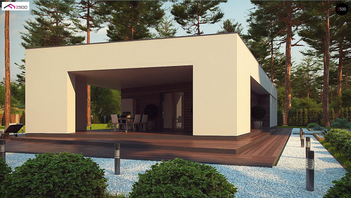 Проект дома Ux80 - 4 Одноэтажные дома в Киеве