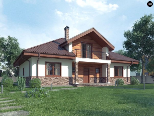 Проект дома U10 stu bk - 1 С мансардным этажом дома в Киеве