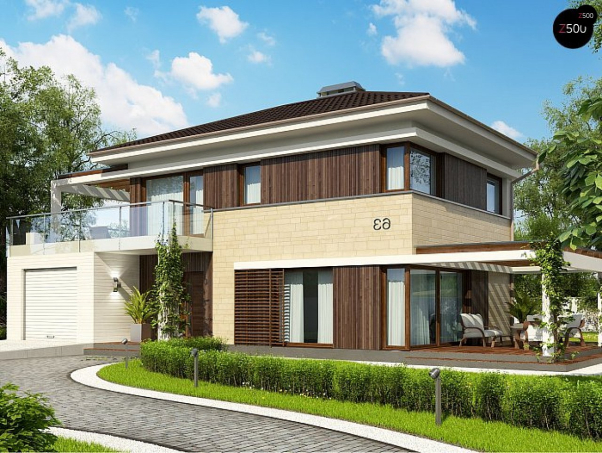 Проект дома Ux63 C - 1 Двухэтажные дома в Киеве