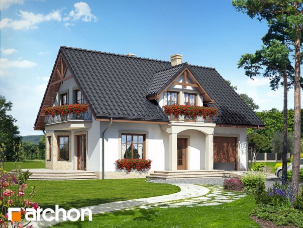 Проект дома Дом в бархатцах 2 вер.2 - 1 С мансардным этажом дома в Киеве