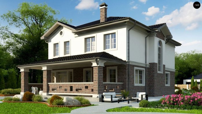 Проект дома Uu2 L bg s - 4 Двухэтажные дома в Киеве