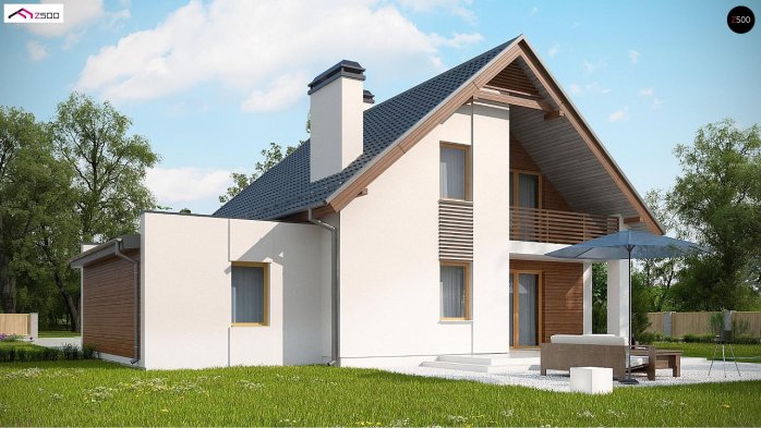 Проект дома U166 GP - 4 С мансардным этажом дома в Киеве