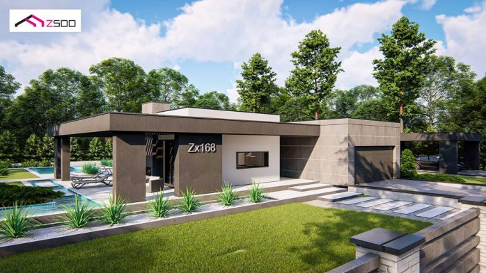 Проект дома Ux168 - 1 Одноэтажные дома в Киеве