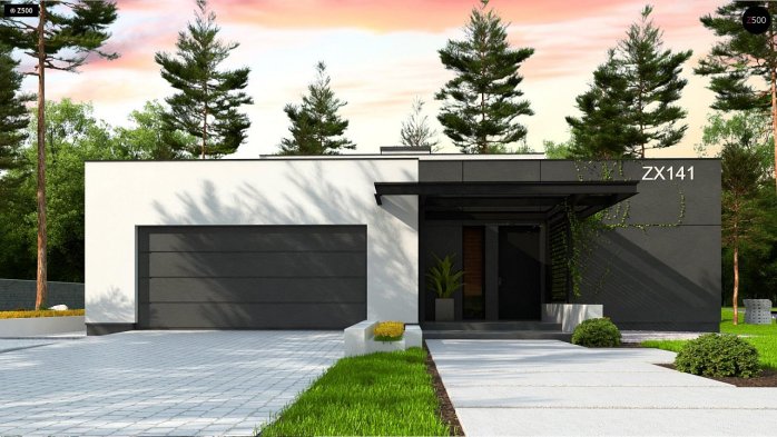 Проект дома Ux141 - 3 Одноэтажные дома в Киеве