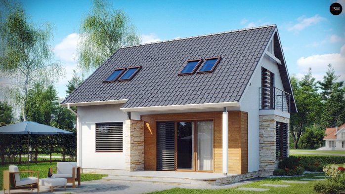 Проект дома U102 - 1 С мансардным этажом дома в Киеве