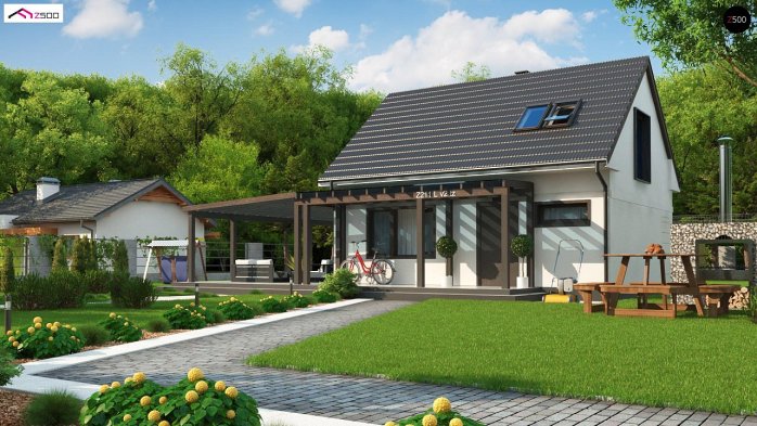 Проект дома U211 v2 tz - 5 С мансардным этажом дома в Киеве