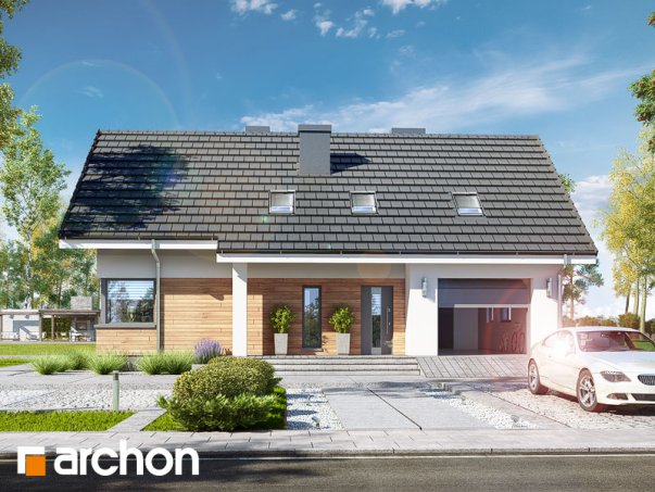 Проект дома Дом в хризантемах (А) - 1 С мансардным этажом дома в Киеве