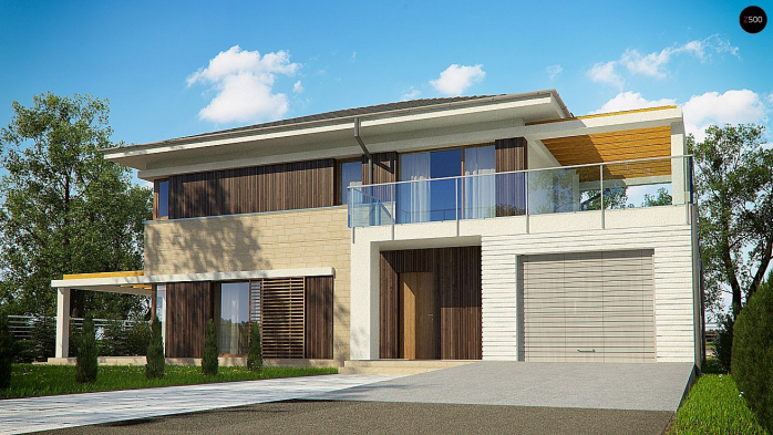 Проект дома Ux63 B+PK - 1 Двухэтажные дома в Киеве