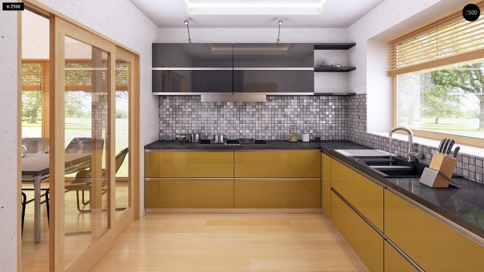 Проект дома U200 L + 100 - 14 Одноэтажные дома в Киеве