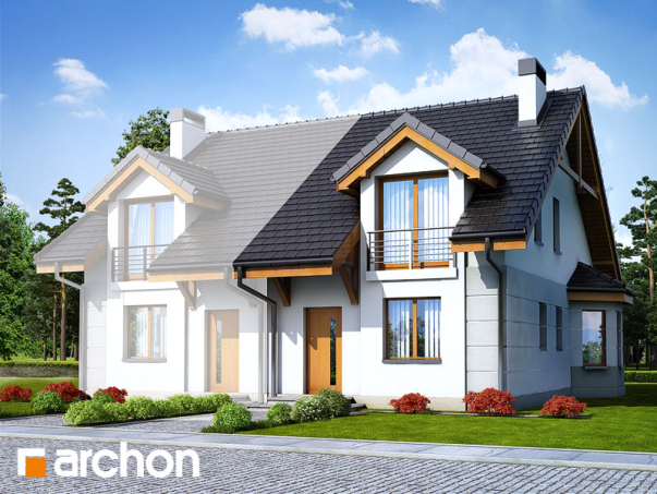 Проект дома Дом под гинко 2 вер.2 - 1 С мансардным этажом дома в Киеве