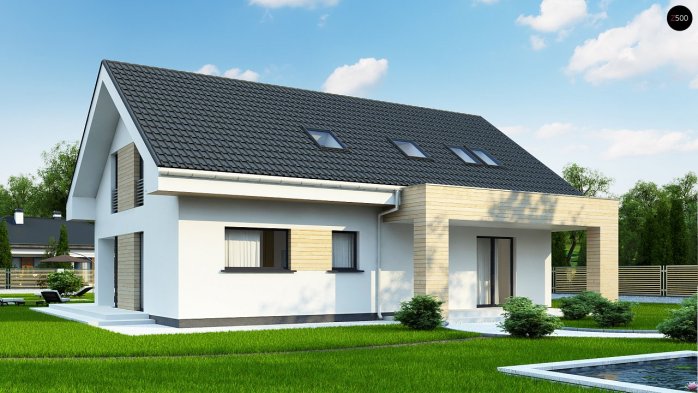 Проект дома U160 A - 1 С мансардным этажом дома в Киеве