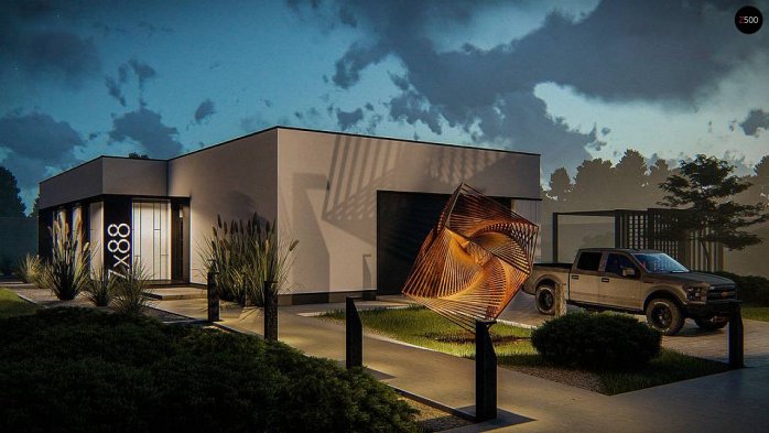 Проект дома Ux88 - 4 Одноэтажные дома в Киеве