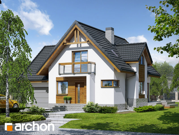 Проект дома Дом в абрикосах (H) вер.2 - 1 С мансардным этажом дома в Киеве