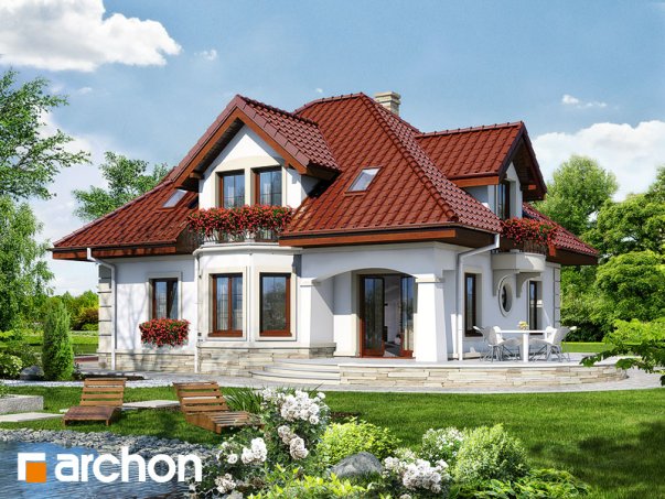 Проект дома Дом под туями вер.2 - 2 С мансардным этажом дома в Киеве