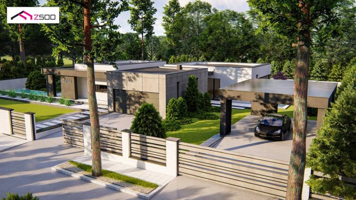 Проект дома Ux168 - 3 Одноэтажные дома в Киеве