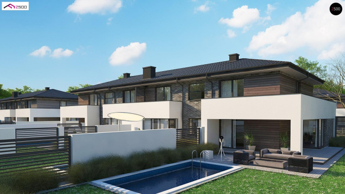 Проект дома Ub23 - 4 Двухэтажные дома в Киеве