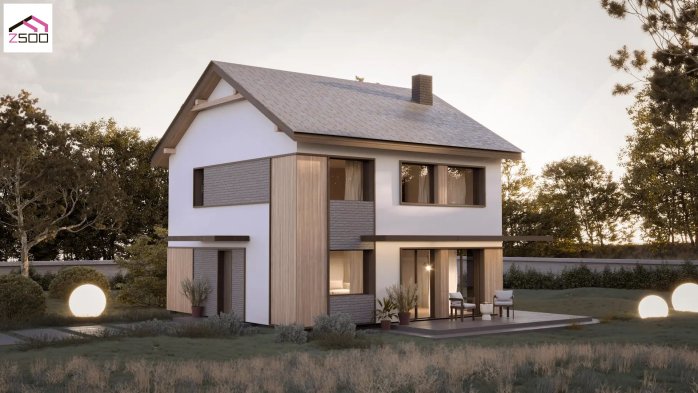 Проєкт будинку U372 v2 - Двоповерхові дома у Києві