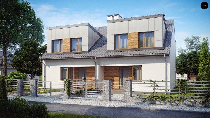 Проект дома Ub7 - 1 С мансардным этажом дома в Киеве