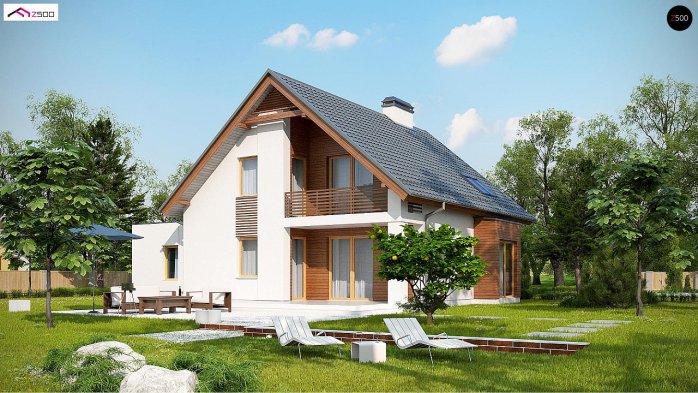 Проект дома U166 GP - 3 С мансардным этажом дома в Киеве