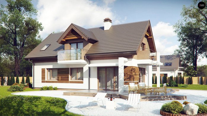 Проект дома U223 - 2 С мансардным этажом дома в Киеве