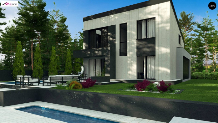 Проєкт будинку U392 - З мансардним поверхом дома у Києві