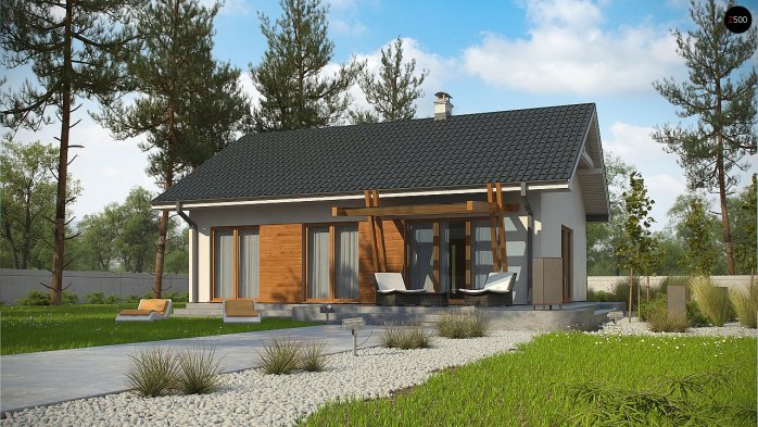 Проект дома U308 - 4 Одноэтажные дома в Киеве