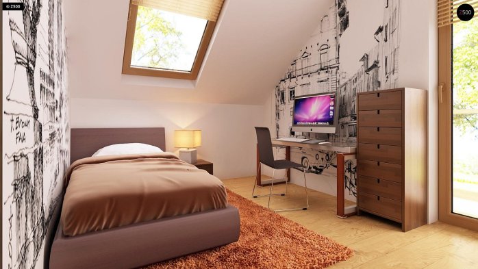 Проект дома U1 - 18 С мансардным этажом дома в Киеве