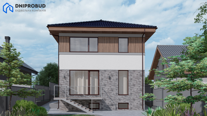 Проект дома Db 24 v1 - 3 Двухэтажные дома в Киеве