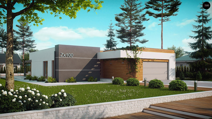 Проект дома Ux100 - 3 Одноэтажные дома в Киеве