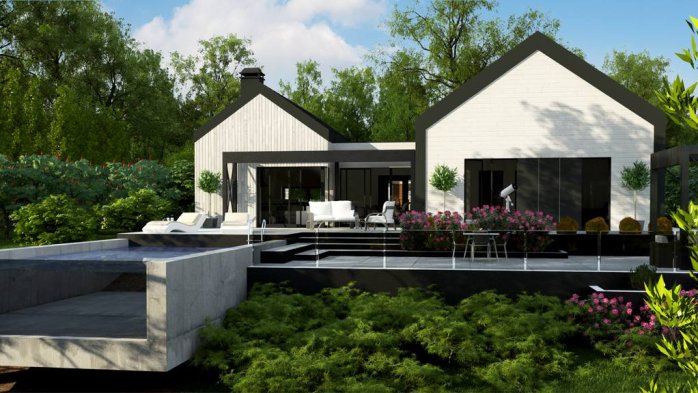 Проект дома U461 v1 - 2 Одноэтажные дома в Киеве