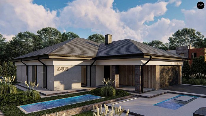 Проект дома U409 - 2 Одноэтажные дома в Киеве