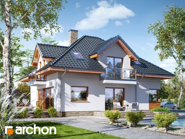 Проект дома Дом в сансевиериях - 2 С мансардным этажом дома в Киеве