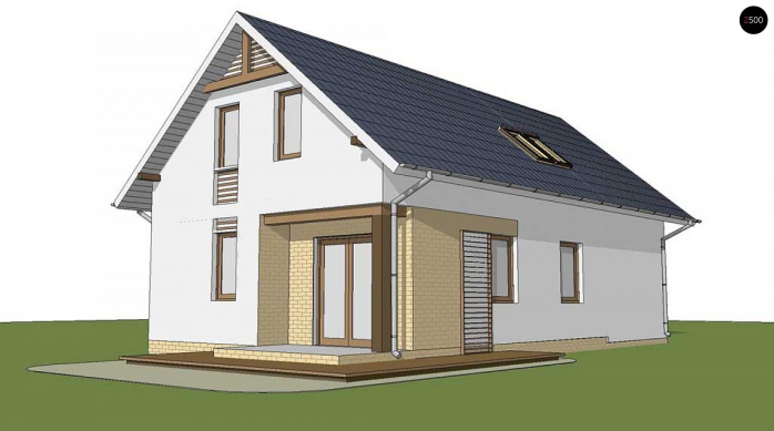 Проект дома U71 GL - 2 С мансардным этажом дома в Киеве