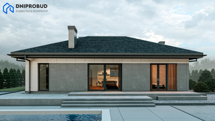 Проект дома DB 54 - 3 Одноэтажные дома в Киеве