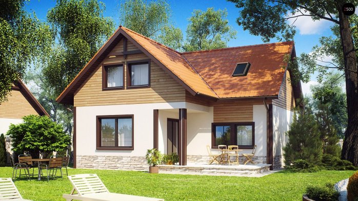 Проєкт будинку U37 - З мансардним поверхом дома у Києві