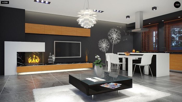 Проект дома Ux102 GP - 4 Одноэтажные дома в Киеве