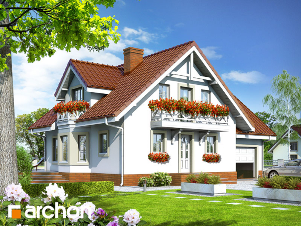 Проект дома Дом в рододендронах 5 вер.2 - 1 С мансардным этажом дома в Киеве