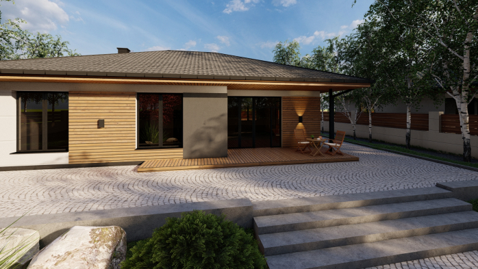 Проект дома Db 12 v1 - 2 Одноэтажные дома в Киеве