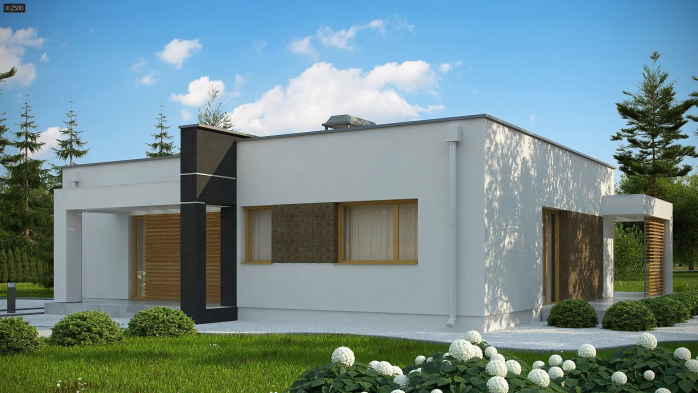 Проект дома Ux105 B v1 - 4 Одноэтажные дома в Киеве