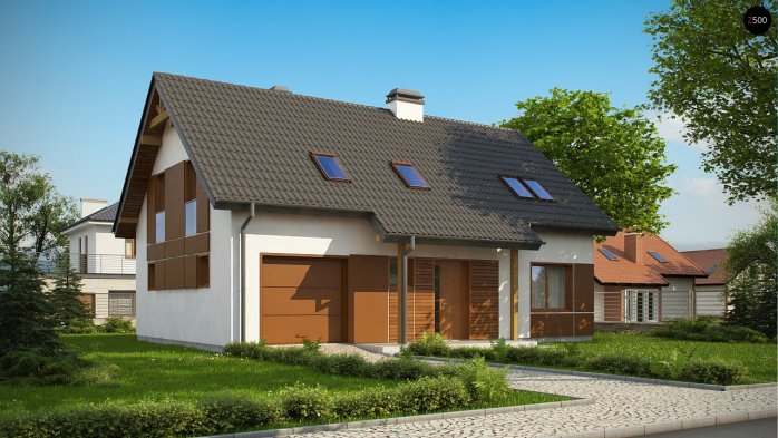 Проект дома U178 a - 1 С мансардным этажом дома в Киеве