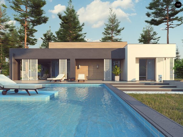 Проект дома Ux65 + - 8 Одноэтажные дома в Киеве