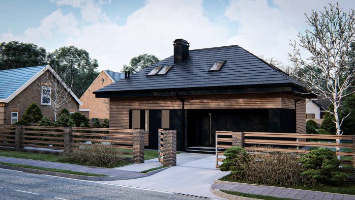 Проект дома U491 - 1 С мансардным этажом дома в Киеве