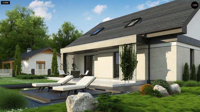 Проект дома U316 p - 3 С мансардным этажом дома в Киеве