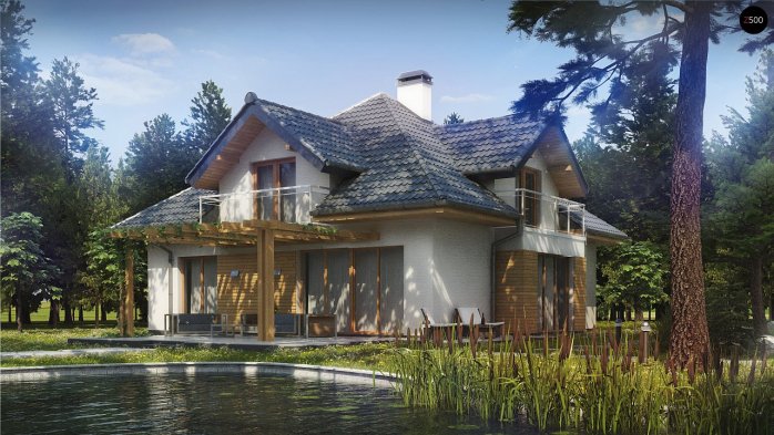 Проєкт будинку U270 - З мансардним поверхом дома у Києві