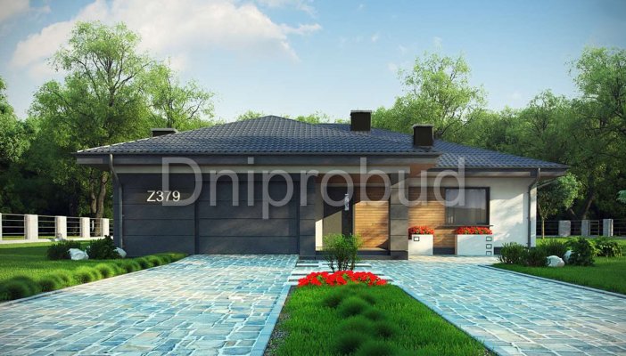 Современный одноэтажный дом в Житомирской области (Вересы)