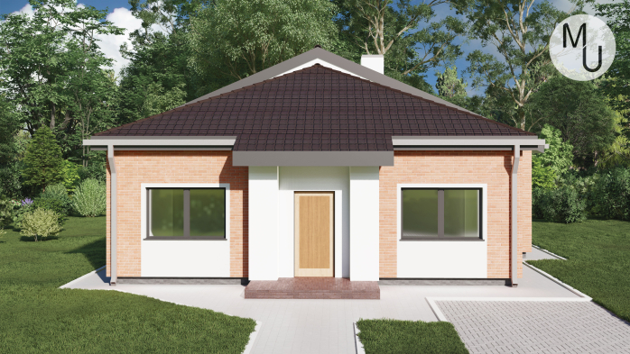 Проект дома DBMU Брикстоун - 2 Одноэтажные дома в Киеве