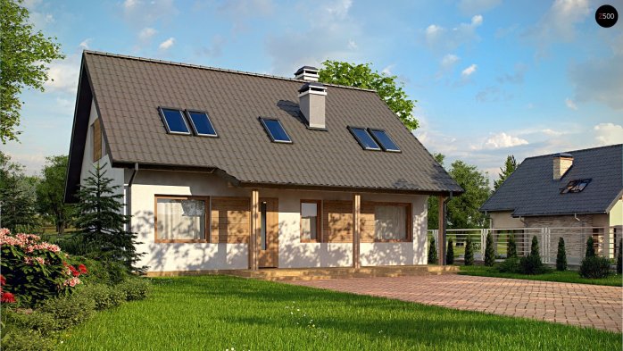 Проект дома U66 D zp - 1 С мансардным этажом дома в Киеве