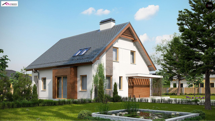 Проект дома U166 GP - 2 С мансардным этажом дома в Киеве